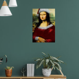 Poster Papais noeis engraçados Mona Lisa Feliz Natal