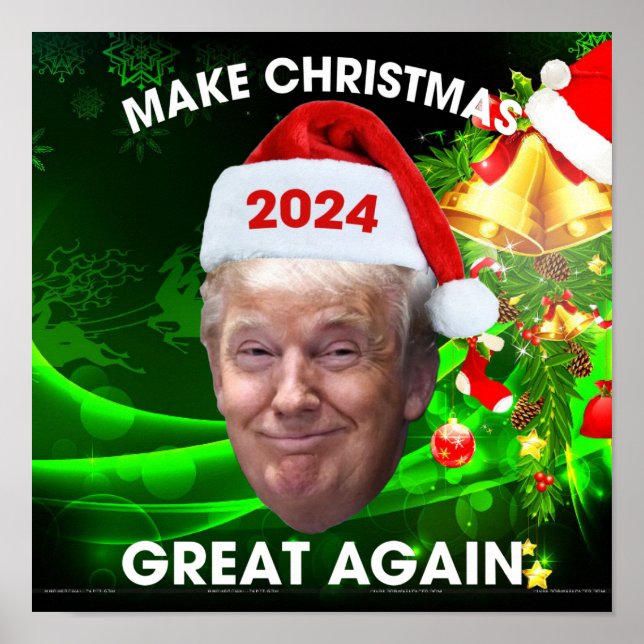 Poster Papais noeis engraçados Trump 2024 Tornem Excelent (Frente)