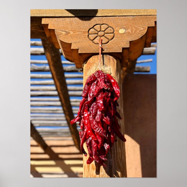 Poster Papais noeis Fe Red Chili Ristra Corbal Novo Méxic (Frente)