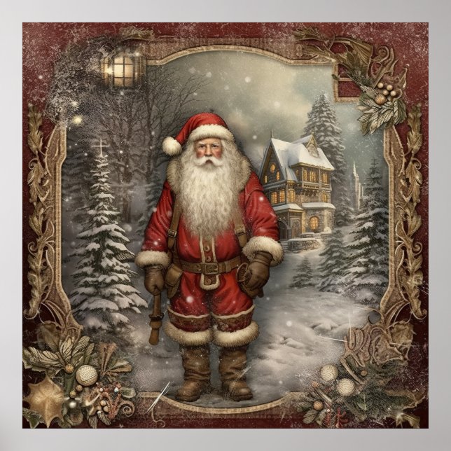 Poster Papais noeis Festivos de Natal (Frente)