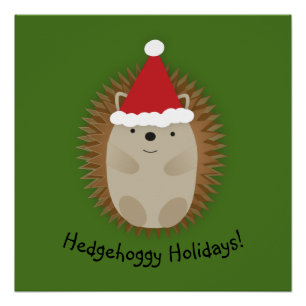 Póster Papais noeis Hedgehoggy Holidays Hedgehog