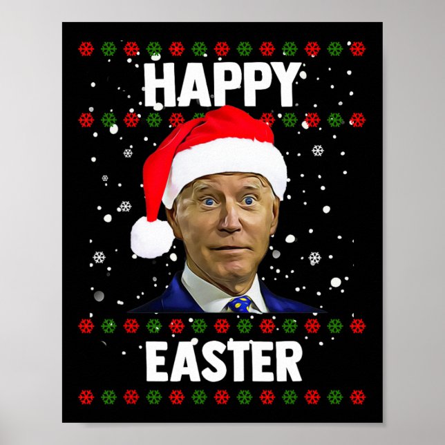 Poster Papais noeis Joe Biden Felz pascoa Suor de Natal F (Frente)