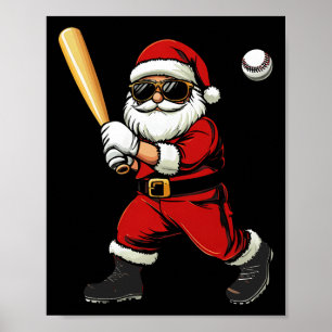 Poster Papais noeis legal Jogando Baseball Homens de Nata
