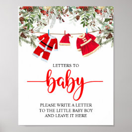 Poster Papais noeis - Letras de Chá de fraldas de Natal p
