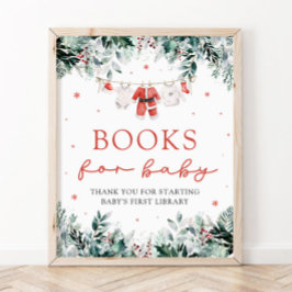 Poster Papais noeis Livros de Chás de fraldas de Natal pa