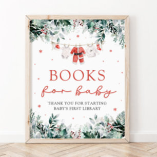 Poster Papais noeis Livros de Chás de fraldas de Natal pa