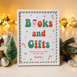 Poster Papais noeis Livros de Chás de fraldas de Natal pa