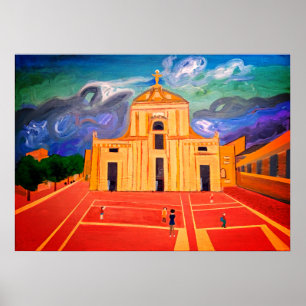 Poster Papais noeis Maria Degli Angeli Itália acrílica