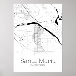Poster Papais noeis Maria Map - California - City Map Pos