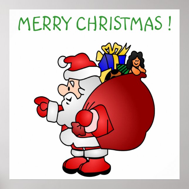 Poster papais noeis "MERRY CHRISTMAS" (Frente)