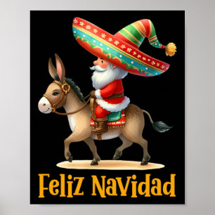 Poster Papais noeis mexicanos pilotando Donkey Natal Navi