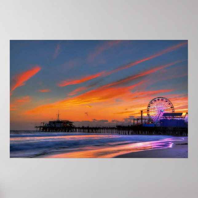 Poster Papais noeis Monica Pier Sunset (Frente)
