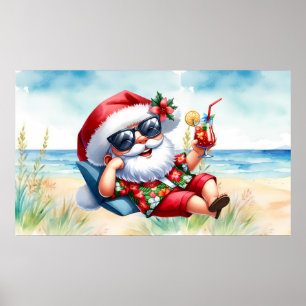 Poster Papais noeis no Natal da praia em julho
