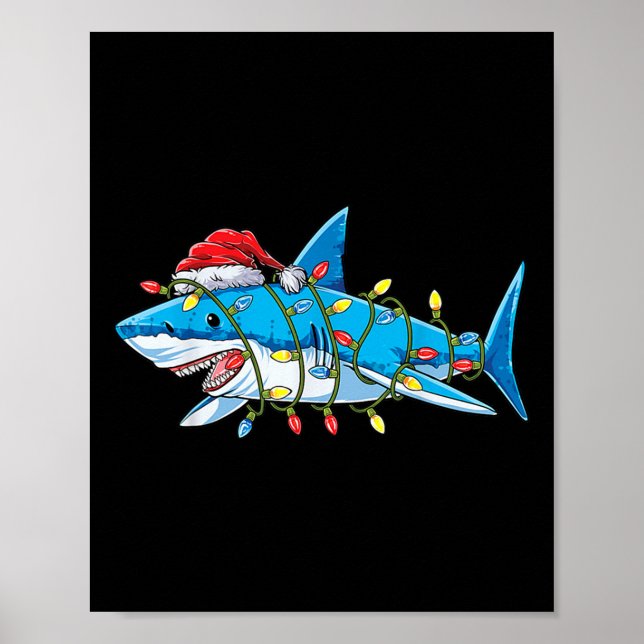 Poster Papais noeis Nozes de Natal Sharkmas Árvore Xmas B (Frente)