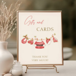 Poster Papais noeis Presentes e Cartões para Chás de fral