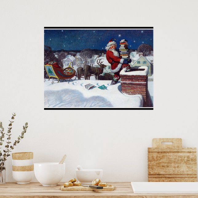 Poster Papais noeis que entregam carga de livros por Wyet (Cozinha)