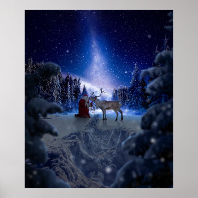 Poster Papais noeis Reindeer Natal (Frente)