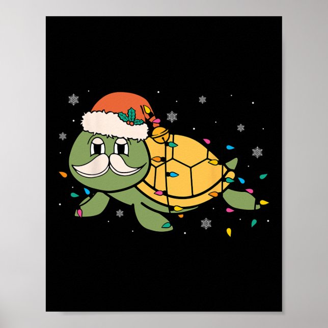 Poster Papais noeis Retro Tartaruga Marinha Natal Luzes O (Frente)