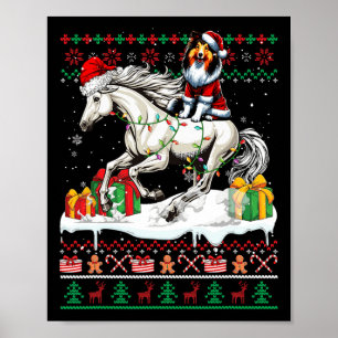 Poster Papais noeis Shetland Sheepdog Riding Horse Swe