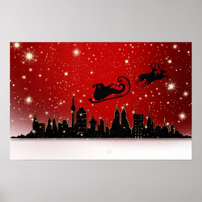 Póster Papais noeis Sleigh (Frente)