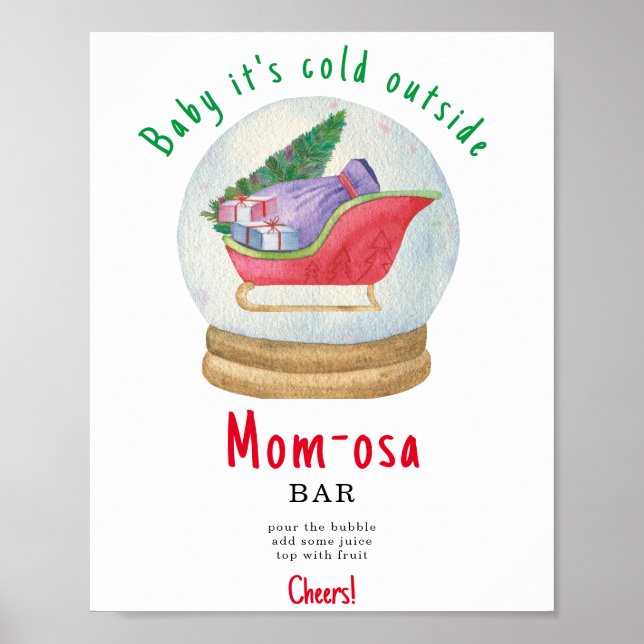 Poster Papais noeis trenós - bar da mãe-osa (Frente)