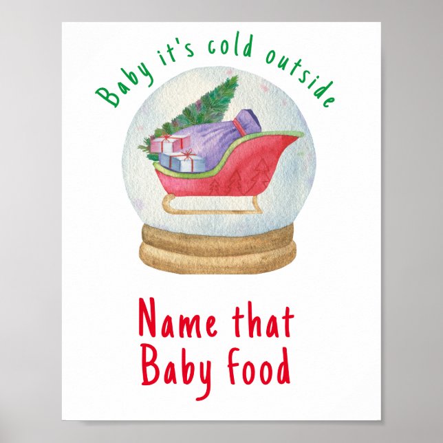 Poster Papais noeis trenós - Dê um nome à comida (Frente)