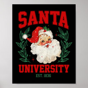 Poster Papais noeis Universidade Engraçado Retro Natal