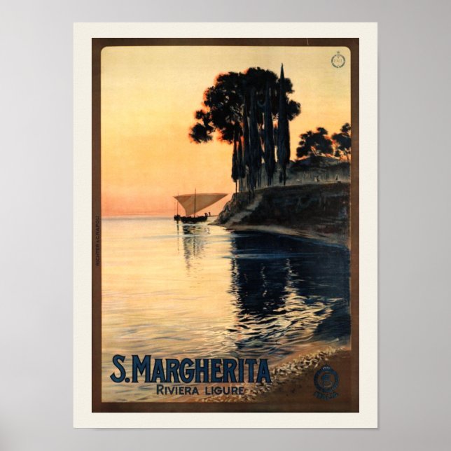 Póster Papais noeis Vintage Margherita Viagem Advertiseme (Frente)