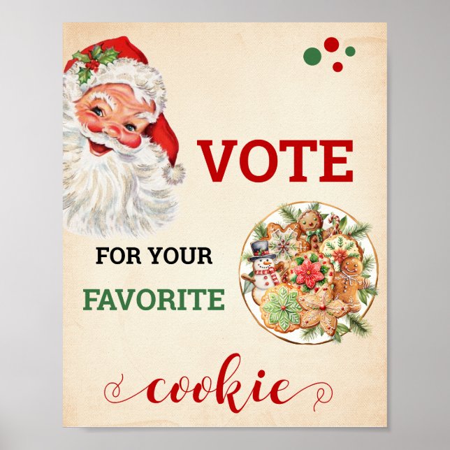 Poster Papais noeis Votam no Sinal de Natal de Cookie Fav (Frente)