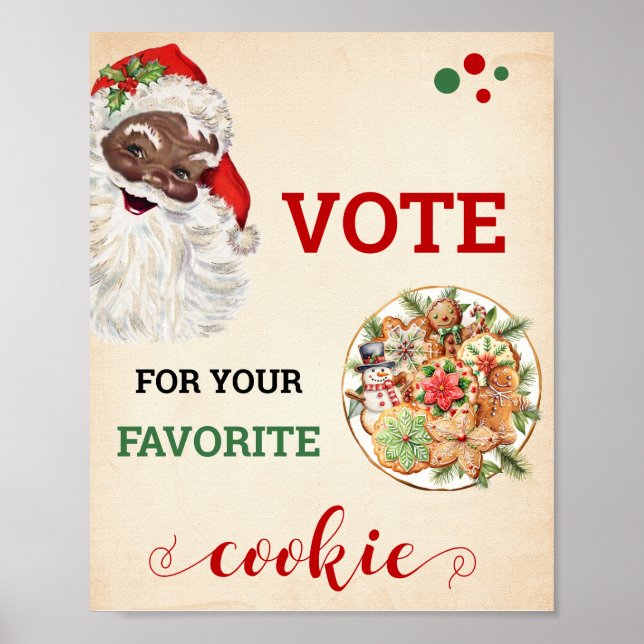 Poster Papais noeis Votam no Sinal de Natal de Cookie Fav (Frente)