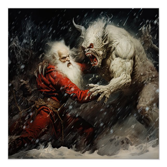 Póster Papais noeis VS Krampus (Frente)
