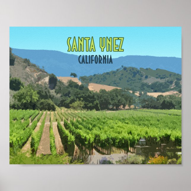 Poster Papais noeis Ynez California Vineyard Vintage (Frente)