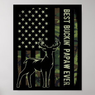 Poster Papaw Camo American Flag Deer Hunting da melhor fo
