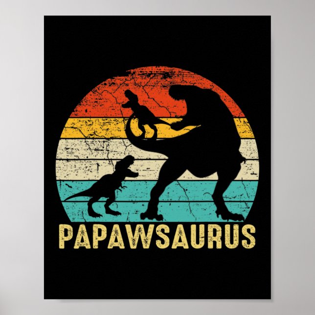 Poster Papawsaurus Rex Papaw Dinossauro 2 Dia dos Pais Cr (Frente)