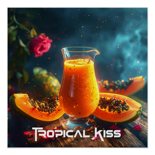 PÓSTER PAPAYA - BEIJO TROPICAL (Frente)