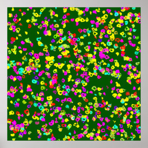 Poster Papeis de Parede com Padrão de Murais Florais Abst