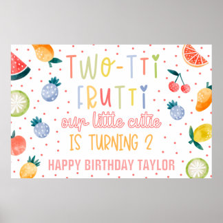 Poster Papel de Aniversário de Dois Anos Two-tti Frutti F
