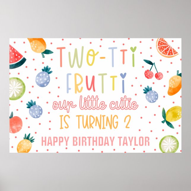 Poster Papel de Aniversário de Dois Anos Two-tti Frutti F (Frente)