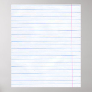Poster Papel de caderno textura de papel linhas