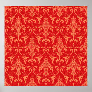 Poster Papel de parede clássico com ornamento vitoriano,