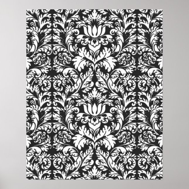 Póster Papel de parede clássico Damask Lace Brocade (Frente)