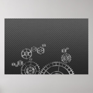 Poster Papel de parede da roda de engrenagem