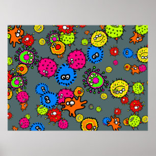 Póster Papel de parede das bactérias