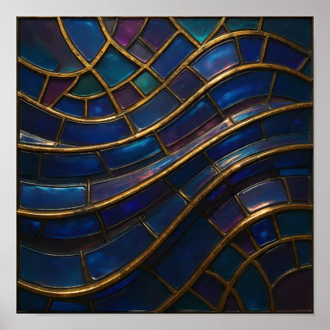 Poster Papel de Parede de Mosaico Opulento Sem Costura (Frente)