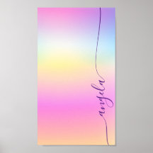 Papel de Parede de Nome Glam com Gradiente Iridesc