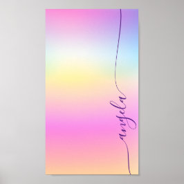 Poster Papel de Parede de Nome Glam com Gradiente Iridesc