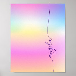 Poster Papel de Parede de Nome Glam com Gradiente Iridesc