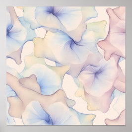 Poster Papel de Parede de Renda Pastel em Aquarela Seamle