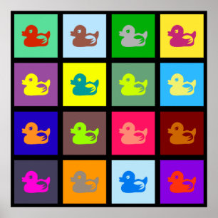 Póster Papel de parede do Azulejo Duck