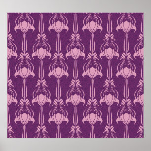Poster Papel de parede flexível - Design violeta rosa